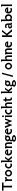 Trockengewicht kg / ohne Kabel