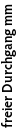 freier Durchgang mm